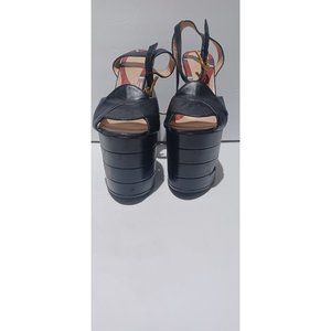 GUCCI SALLY PLATFORM WEDGE BLACK "AS IS"  38.5